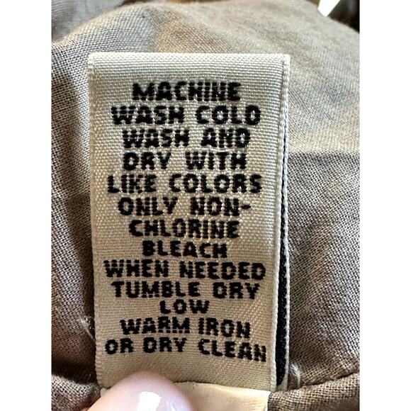 Banana Republic Taupe Beige 100% Cotton Pleated Smock Side Zip Lined Size 8 - Picture 5 of 5